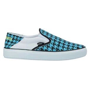 Vetements Baboush Slip On Sneakers Blue houndstooth canvas